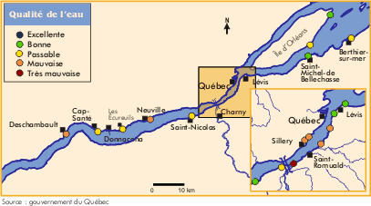 La qualit de l'eau du secteur nord-est du fleuve Saint-Laurent