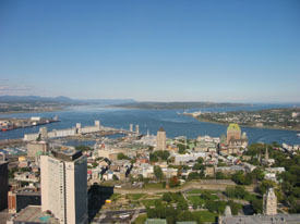 Vue du 31e tage de l'difice Marie-Guyart vers l'est - Photo Roger Lemire MDDEP