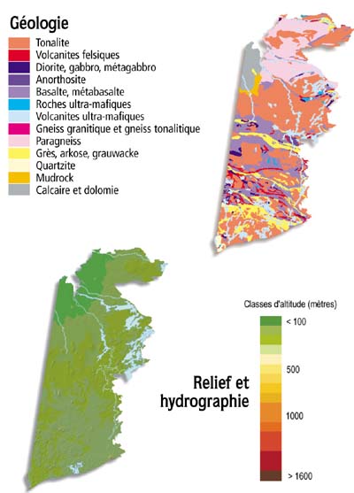 Gologie - Relief et hydrographie 