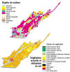 Cliquez pour agrandir - Dpts de surface - Vgtation actuelle et utilisation du sol