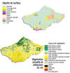 Cliquez pour agrandir - Dpts de surface - Vgtation actuelle et utilisation du sol