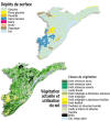 Cliquez pour agrandir - Dpts de surface - Vgtation actuelle et utilisation du sol