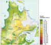 Cliquez pour agrandir - Figure 7 : Le relief du Québec : altimétrie