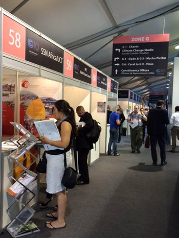 Hundreds of exhibitors show off their programs, initiatives and climate change projects at the Conference of the Parties in Lima.
