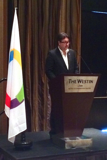 Minister David Heurtel spoke at the Institut de la Francophonie