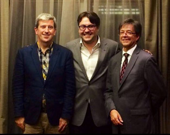 The Minister David Heurtel (centre), Ontario Minister of the Environment and Climate Change, Glenn Murray (left) and California Secretary for Environmental Protection, Matthew Rodriquez (right)