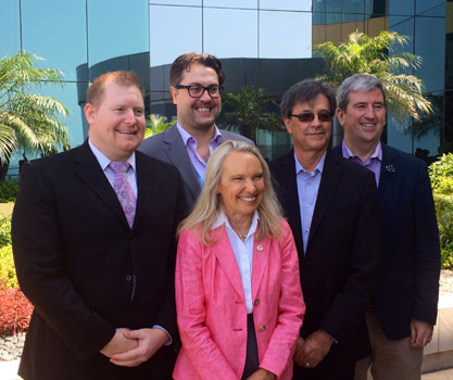 Minister Heurtel, Kyle Fawcett (Alberta); Glen Murray (Ontario); and California’s Secretary for Environmental Prtotection and Patricia Fortier (Ambassador of Canada in Peru)