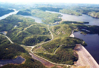 Vue arienne du rservoir Outardes 4 - Photo Hydro-Qubec