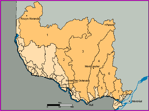 Carte - Rgion hydrographique de l'Outaouais et de Montral (04)