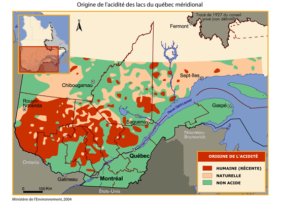 Origine de l'acidit des lacs du Qubec mridional