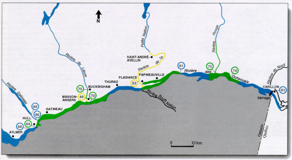 Plan d'une section de la rivire des Outaouais