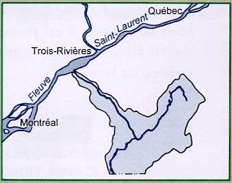 Situation géographique de la rivière Saint-François