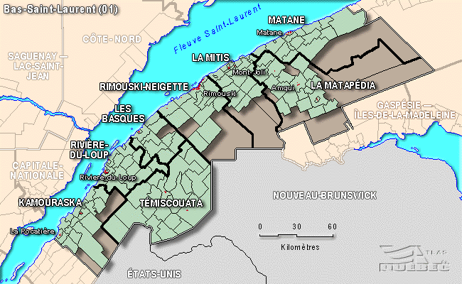 Source : Carte tire de l'Atlas du Qubec et de ses rgions  l'adresse Internet : http://www.atlasduquebec.qc.ca