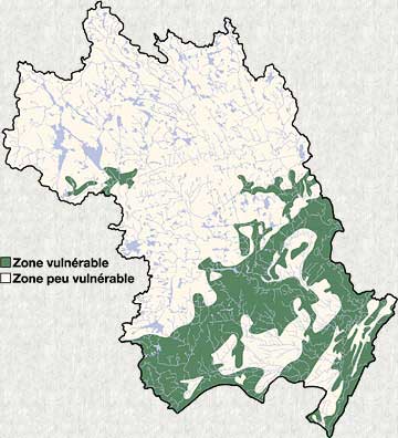 Carte: Vulnrabilit des eaux souterraines