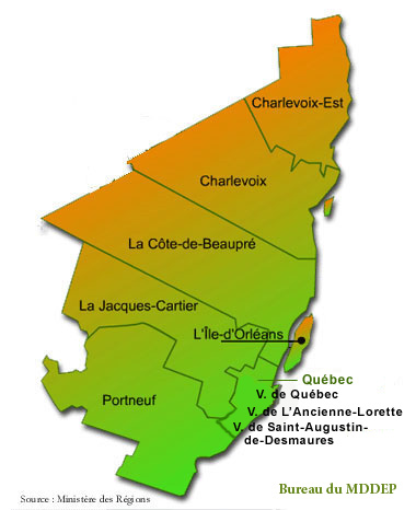 Rgion de la Capitale-Nationale - Carte : Ministre des Rgions